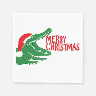 Alligator kerstpapier servetten