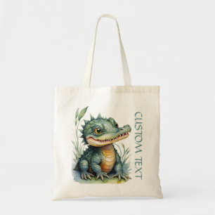 Alligator Krokodil baby dier waterverf school Tote Bag