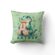 Alligator Kussen – Jungle Letter A – Aangepaste Na
