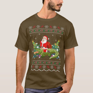 Alligator Lover Gift Ugly Santa Riding Alligator C T-shirt