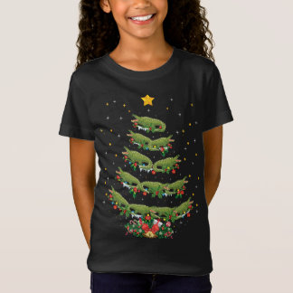 Alligator Lover Xmas Gift Alligator kerstboom T-shirt