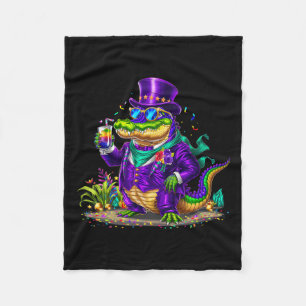 Alligator Mardi Gras Carnaval Outfit voor Mannen v Fleece Deken