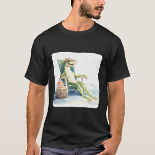 Alligator met een ligstoel Reptiel Sunning T-shirt