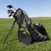 Alligator met kerstboomkoorts met loopvlakverlicht golfhanddoek (Groen)