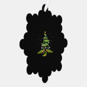 Alligator met kerstboomkoorts met loopvlakverlicht ornament kaart (Rechts)