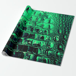 ALLIGATOR METALLIC GREEN CADEAUPAPIER