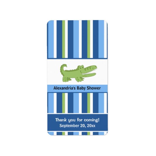 Alligator Miniatuur Snoep Wrappers - Blauw/Groen Etiket (Voorkant)