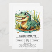 Alligator moderne krokodil verjaardag kaart (Voorkant / Achterkant)