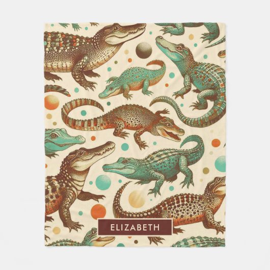 alligator naadloos fleece deken (Voorkant)