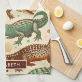 alligator naadloos theedoek (Quarter Fold)