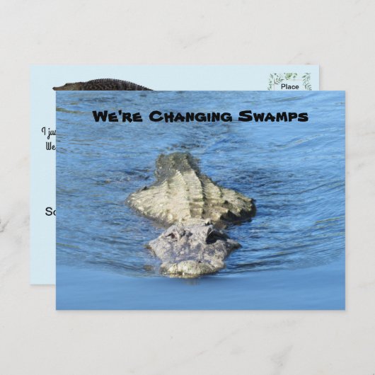 Alligator Nieuw Adres Post Kaart (Voorkant / Achterkant)