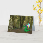 Alligator op de Leuke Personaliseerbare Kaart van (Gele Bloem)