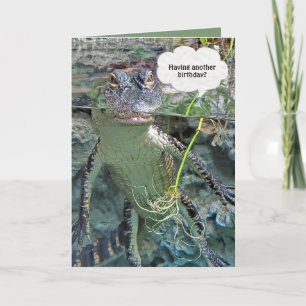 alligator op de verjaardag van de humor van het wa kaart