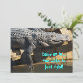 Alligator op dok kaart (Staand voorkant)