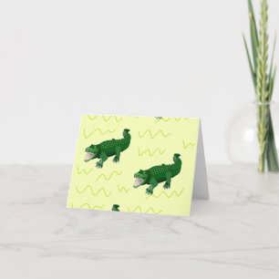 Alligator op geel kaart