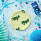 Alligator op geel papieren bordje (Feest)