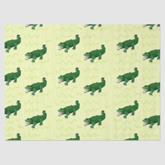 Alligator op geel tissuepapier (Voorkant)