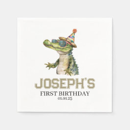 Alligator Party Uitnodiging Uitnodiging zwembad pa Servet
