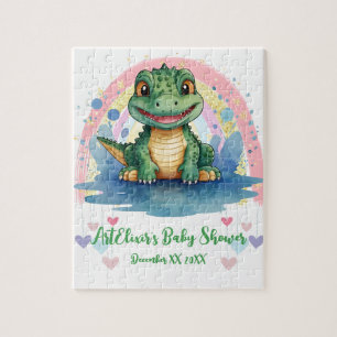 Alligator Pastel Regenboog Kleurrijk Baby shower Legpuzzel