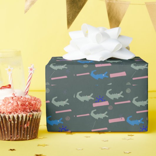 Alligator Pattern Cadeaupapier (Verjaardagsfeest)