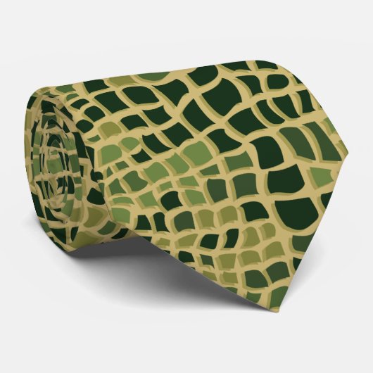 Alligator Pattern Stropdas (Opgerold)