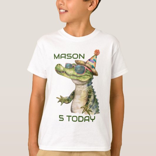 Alligator personnalisé Anniversaire T-shirt Wild P (Devant)