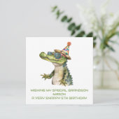 Alligator personnalisé Carte d'anniversaire Son Gr (Debout devant)