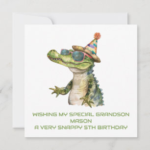 Alligator personnalisé Carte d'anniversaire Son Gr