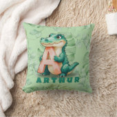 Alligator Pillow – Jungle Letter A – Custom Name Kussen (Deken)