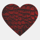 Alligator Red Faux Leather Hart Sticker (Voorkant)