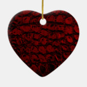 Alligator Red Faux Leather Keramisch Ornament (Achterkant)