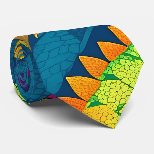 Alligator regenboog kleurrijk gepersonaliseerd pat stropdas (Opgerold)