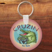 alligator rijdende auto sleutelhanger (Voorkant)