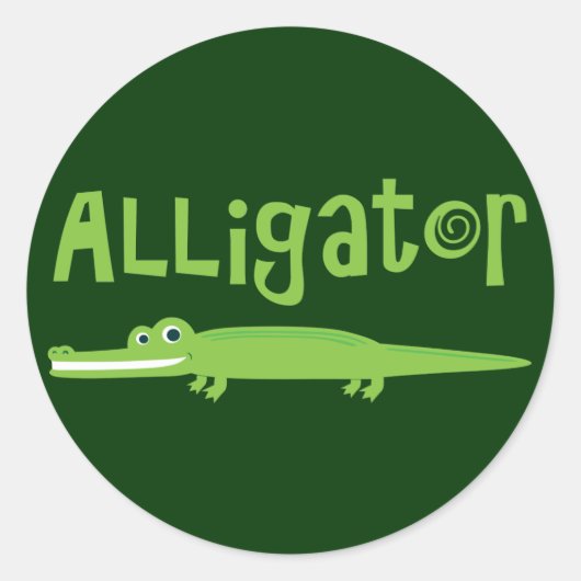 Alligator Ronde Sticker (Voorkant)