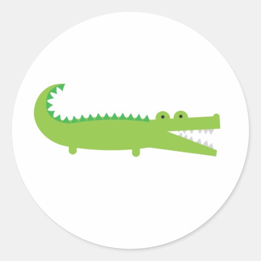 Alligator Ronde Sticker (Voorkant)