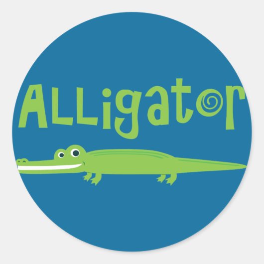 Alligator Ronde Sticker (Voorkant)