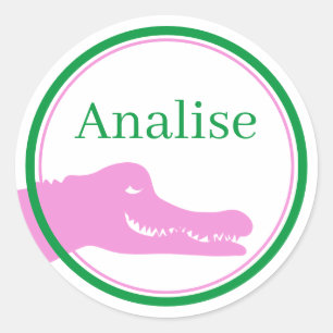 Alligator (roze) aangepaste Sticker