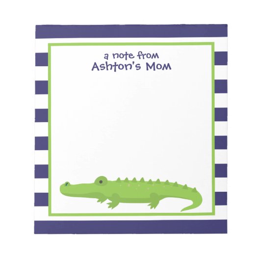 Alligator Rugby Stripes Bloc-notes personnalisé (Devant)