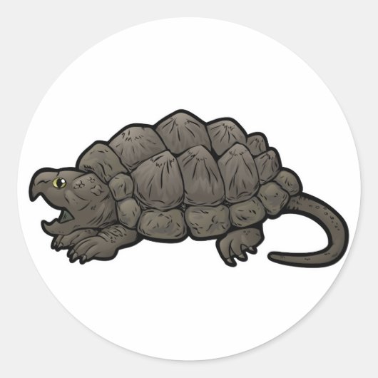 Alligator Snapping Turtle Ronde Sticker (Voorkant)