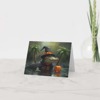 Alligator Spreuken & Pompoen Glimlach – Halloween Bedankkaart
