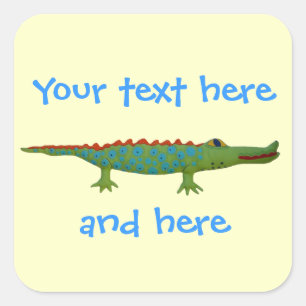 Alligator-sticker Vierkante Sticker