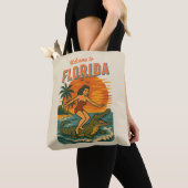 Alligator Surfing Beach Pin-up Retro Coastal Sand Draagtas (Dichtbij)