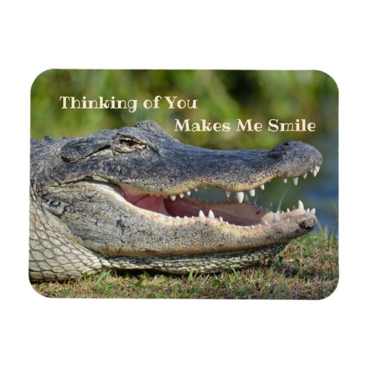 Alligator Thinking maakt me glimlachen Magneet (Horizontaal)