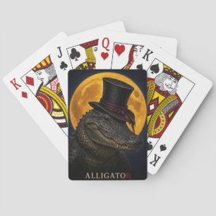 Alligator Top Hoed Gotische Surrealist Pokerkaarten