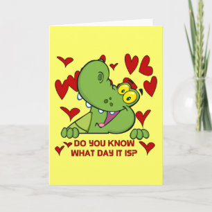 Alligator Valentines Day Feestdagen Kaart