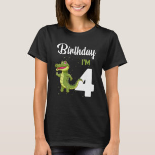 Alligator Verjaardag 4 jaar oud konijn Kinder meis T-shirt