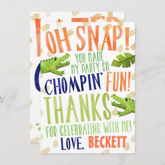 Alligator Verjaardag Bedankt Opmerking Kaarten (Voorkant / Achterkant)