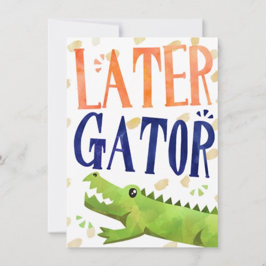 Alligator Verjaardag Bedankt Opmerking Kaarten (Achterkant)