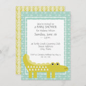 Alligator Vert Bébé Garçon Douche Invitations (Devant / Derrière)