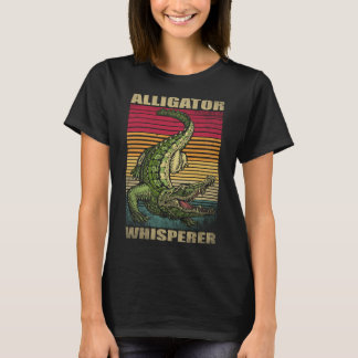 Alligator Whisperer Retro Verdrukte Stijl T-shirt